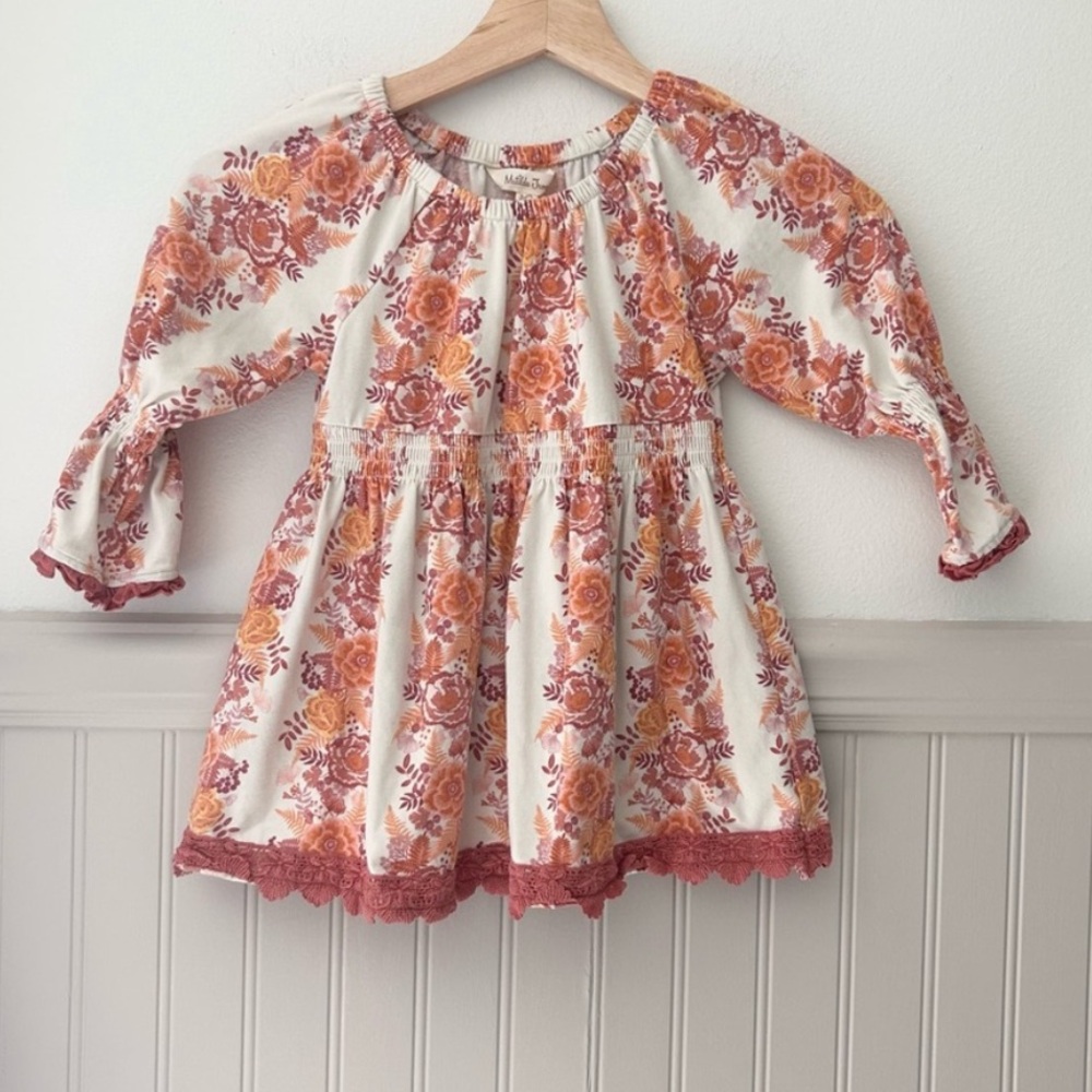 Matilda Jane Girls Size 6 Tunic Shirt Charlotte Floral Pheasant Top